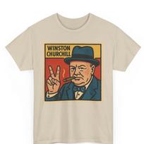 Winston Churchill Comic T-Shirt: Retro WWII Graphic Tee S