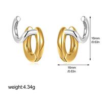 Personality Mini Double-layer Circular Ring Hoop Earrings 18K Gold Plated Mix Color Huggie Earrring Stainless Steel Jewelry Aros