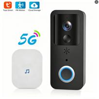5G&2.4G Tuya Smart Video Door Phone 1080P Wireless Doorbell Camera Outdoor Wi-Fi Battery Powered Two-Way Intercom (as the picture,1080P&Wi-Fi&Two-Way Intercom)