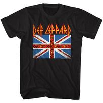 Def Leppard Leopard Lines British Flag Men's T Shirt Rock Music Band Merch 4XL