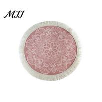 Heat Resistant Table Pad Boho Cotton Woven Trivet Placemat, Tassel Fringe Mat for Dinner Plates, Hand Pot Holder Hot Dishes, Rustic Kitchen S M