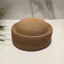 Meninio dizaino šiaudinė skrybėlė nuo saulės Retro stiliaus pintas šiaudinis skrybėliukas Elegantiškas dailininko beretas Paplūdimio atostogos chaki