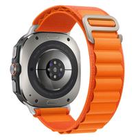 Alpių kilpos dirželis Samsung Galaxy Watch Ultra 47 mm apyrankei, priedai, sportinė nailoninė apyrankė correa Galaxy watch 7 ultra 47 mm, pakaitinis apyrankės dirželis Galaxy Watch7 Ultra 47mm oranžinė