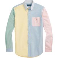 Polo Ralph Lauren spalvų blokų polo apykaklės ilgomis rankovėmis marškiniai vyriški marškiniai daugiaspalviai 710928919-001 S