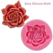 „Bloom Rose“ silikoninis pyragas su 3D gėlių fondant formų keksiukų šokoladiniu dekoru Onesize