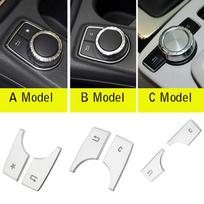 Automobilio konsolės daugialypės terpės rankenėlės jungiklio mygtuko dangtelio lipdukas skirtas Mercedes Benz ABCE klasės CLA GLA GLK W204 W212 W176 W246 X204 Style A yellow