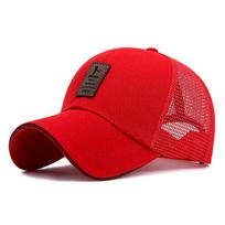 Summer Breathable Trucker Mesh Hat Sandwich Baseball Cap Outdoor Sports Running Hat Adjustable Dad Hat Adjustable 55-60CM red