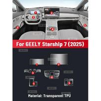 For GEELY Starship 7 PHEV 2025 Anti-scratch Car Interior Center Console Media Dashboard Navigation TPU Protector Film Left rudder driving