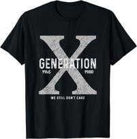 ZHANGZHUNN Funny Gen X Humor Mens Womens Generation X We Dont Care T-Shirt S juoda