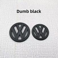 VW VOLKSWAGEN Nauji 2 vnt. Automobilio priekinių grotelių/galinio emblemos dangtelių lipdukai su logotipu Volkswagen VW POLO Scirocco GOLF 5 6 7 8 MK5 GOLF MK7 14-17 matinė juoda spalva
