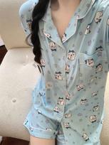 Cartoon Chiikawa Xiaohachi Pajamas Women's Summer Short Sleeve Shorts Student Cute Sweet Usaki Spot m [universal 1 code]