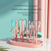 Universal Baby Bottle & Cup Drying Rack Holder 14x25x19cm raudona