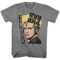 Billy Idol 1987 Tour Heather Adult T-Shirt 2XL