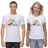 Asterix and obelix, Famous Characters Figure, Short Sleeve White-Black Men's / Women's T-Shirt F066 4XL