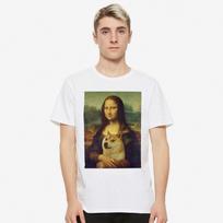 Mona Lisa with Doge Shiba Inu T-Shirt, Men's and Women's Sizes (SHB-34670) 4XL