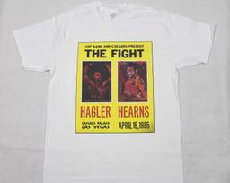 Marvelous Marvin Hagler Vs Tommy 'The Hitman' Hearns fight poster White T-Shirt sizes available S-3XL L