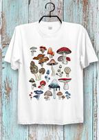 British Wild Mushroom Mycology T-Shirt Fungi Mushrooms T-Shirt Unisex T-Shirt Tee Top Cool Ideal gift Tee Top for Ladies and Gentlemen 3XL