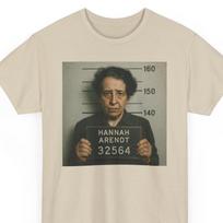 Hannah Arendt Mugshot T-Shirt: Funny Philosophy Meme Tee 4XL