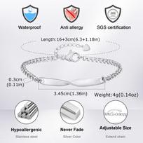 Chic Grinding Chain Mobius Bracelet for Women Men,Stainless Steel Couple Bracelets,Trendy Jewelry Gift for Lover