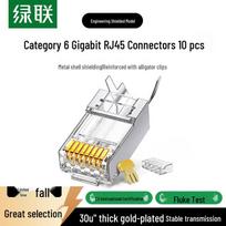 UGREEN CAT6 Shielded RJ45 Plugs, 30U Gold Plated, 10-Pack