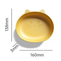Thickened Fruit Plate Plastic Tableware Cute Food Trash Tray  Table Yellow-C