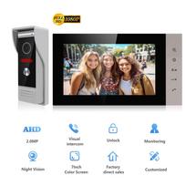 7-Inch Waterproof Home Doorbell Camera with Monitor Video Two-Way Intercom Visual Visiting Door Phones (as the picture,4 wire Analog&Two-Way Intercom)