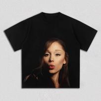 Ariana Grande Žiedlapių Nuotraukos Merch 2026 Marškinėliai Y2k Laisvalaikio Aukštos Kokybės Ekskliuzyviniai Turui Gerbėjų Marškinėliai Unisex Unisex Trumparankoviai Marškinėliai Unisex L