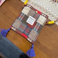 Retro Plaid Canvas Bag Cloth Bohemian Messenger Bag Vintage Tassel Shoulder Bag  Travel Style 1