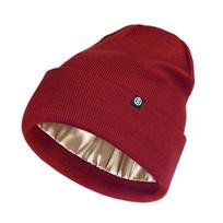 For Explosions Unisex Winter Outdoor Warm Spandex/Cotton Knitted Hat with Button Ear Protection Silk Lined All yards tamsiai raudona spalva