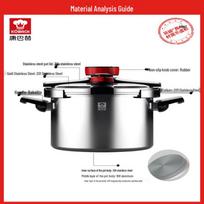 Kangbahe 304 Stainless Steel Dual-Handle Pressure Cooker