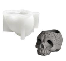 Nicole 3D Artistic Skull Food Grade Eco-Friendly CE Certified Silicone Candlestick Holder Molds for Concrete Cement Terrazzo (White,8.1*6.7*6.2) balta