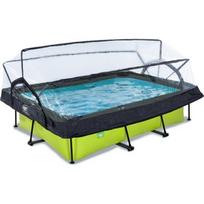 EXIT Lime baseinas 220x150x65 cm su stogeliu ir filtravimo siurbliu – žalias