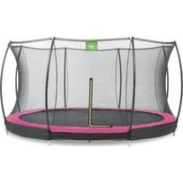 Įleidžiamas batutas EXIT Silhouette ø427 cm su apsauginiu tinklu, rožinis