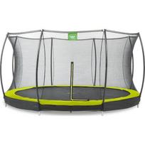 Įleidžiamas batutas EXIT Silhouette ø427 cm su apsauginiu tinklu, žalias