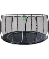 EXIT Dynamic įleidžiamas į žemę batutas ø427 cm su apsauginiu tinklu, juodas