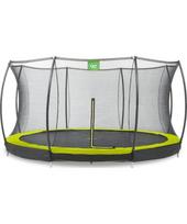 Įleidžiamas batutas EXIT Silhouette ø427 cm su apsauginiu tinklu, žalias