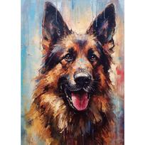 Spalvingas Mielas Šuns Tapybos Drobės Plakatas Vokiečių Aviganis Samojedas Sienų Menas Paveikslai Svetainei Miegamajam Modernus Namų Dekoravimas 21cm×30cm NoFrame