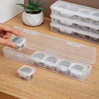 Skaidrūs stačiakampiai monetų dėklai Kapsulės Laikiklis Saugojimo dėžutė Plastikinė Monetoms laikyti Konteineriai