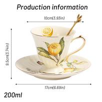 Lemon Teapot Cup And Saucer Coffee Mug Ceramic Dinner Plates Drinkware Retro Coffee Milk Cups for Birthday Wedding Dessert Plate