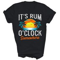 Funny Beach Rum O'clock somewhere Drinking Retire Unisex Shirt Gift M