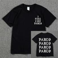 Kanye West Pablo Marškinėliai Moterims I Feel Like Paul Spausdinimas Trumpomis Rankovėmis T-shirt Sezoninis Sportiškas T-shirt Hip Hop Socialinis Klubas Raperio T-shirt Viršus S
