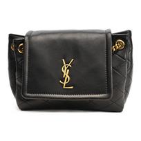Saint Laurent Ysl Nolita Gold Logo Quilted Chain Leather Crossbody Bag Mini Women bags Black 672738-1EL07-1000 Regular Edition,Basic Set (Bag+Dust Bag)