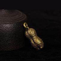 Brass Peanut Bell Ornaments Copper Figurines Feng Shui Desk Decorations Home Decors Accessories Keychains Pendants Gifts geltona