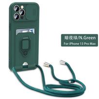Redmi Note 13 Pro 4g 5G Crossbody Lanyard Ring Holder Strap Case For Redmi Note 13 Poco M6 Pro Plus Slide Camera Lens Soft Cover Redmi Note 13 Pro 4g&Case & Strap