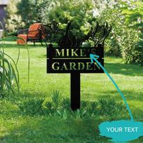 Handmade Metal Garden Sign Vegetable Labels Weather Resistant Outdoor Markers Unique Gardening Present Decorative Stakes 20inch/50cm black