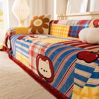 Cartoon Style Sofa Cover Cloth Universal in All Seasons Non-slip and Anti-cat Scratch Blanket Full Cover Sofa Towel Cover 180*130cm