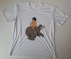 Disney White Jungle Book Mowgli and Baloo XL Unisex T-Shirt XXXXL