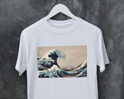 The Great Wave off Kanagawa Mount Fuji Japanese Art T shirt Man's, Woman's, Kid's size, Tops Tees, Gift, Meme, Music, Movie, T shirt L