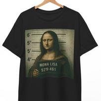 Mona Lisa Mugshot T-Shirt: Funny Art Meme, Renaissance Humor S