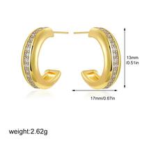 Fashion Mini C-shape CZ Zircon Hoop Earrings for Women 18K Gold Plated Hypoallergenic Earring Waterproof Jewelry Wholesale Joias